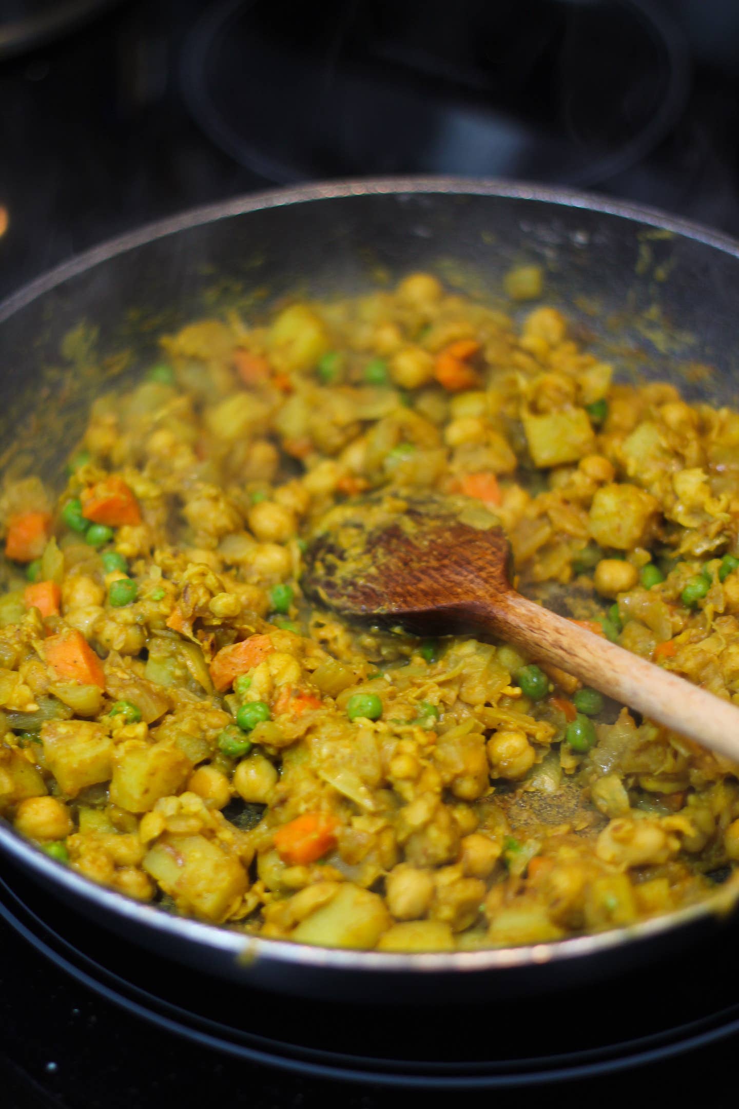 Cooking the Curry Filling