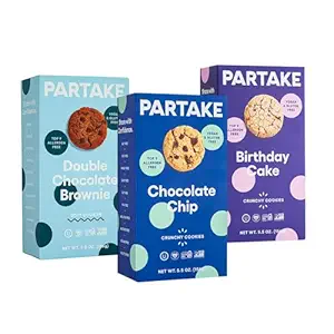 Gluten-Free Cookies by Partake Foods – Delicious Cookies Variety Pack | Vegan Snacks, Non-GMO, Allergy-Friendly Ingredients | No Peanuts, Soy, Dairy, Tree Nuts | Safe School Snack for Kids (5.5oz, 3 packs)