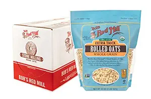 Bob's Red Mill Organic Extra Thick Rolled Oats, 32-ounce (Pack of 4)