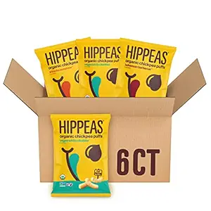 Hippeas Organic Chickpea Puffs, Variety Pack: Vegan White Cheddar, Barbecue, Sriracha, 4 Ounce (Pack of 6), 4g Protein, 3g Fiber, Vegan, Gluten-Free, Crunchy, Plant Protein Snacks