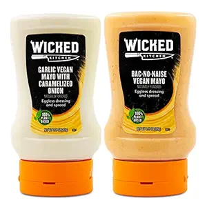 Wicked Kitchen Vegan Mayonnaise Variety Pack - Garlic Vegan Mayo with Caramelized Onion, Bac-No-Naise Vegan Mayo, Dairy-Free, Egg-Free, Eggless and Vegan