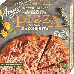 Amy's Frozen Cheeze (Vegan Cheese) Pizza, Made with Organic Tomatoes and Basil, Hand Stretched Crust, Full Size