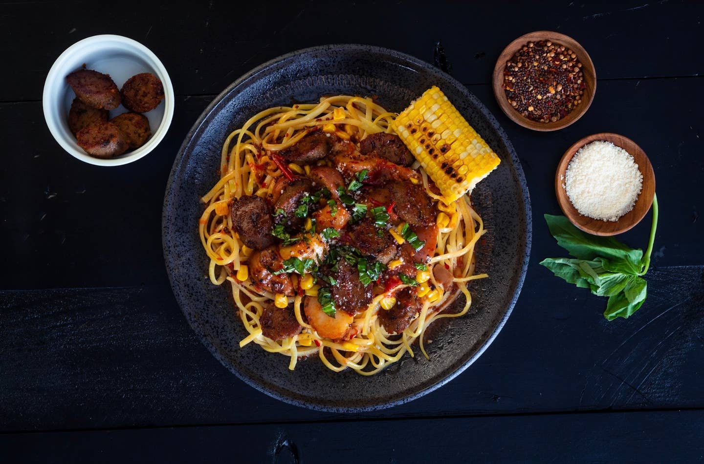 Vegan Crab Boil Pasta