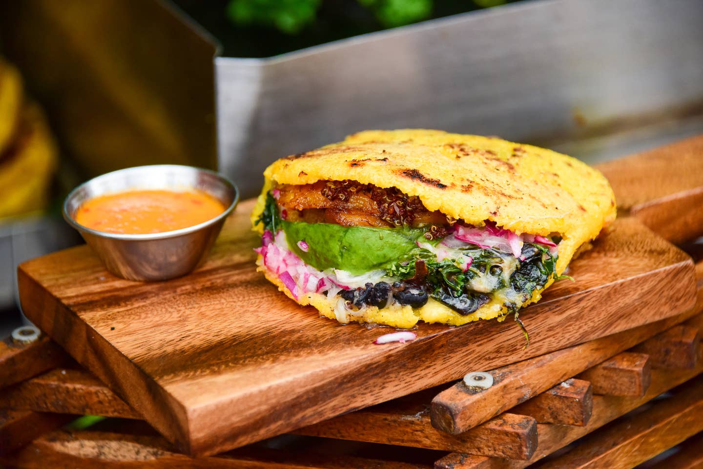 Here's how to make Arepa with avocado and plantains