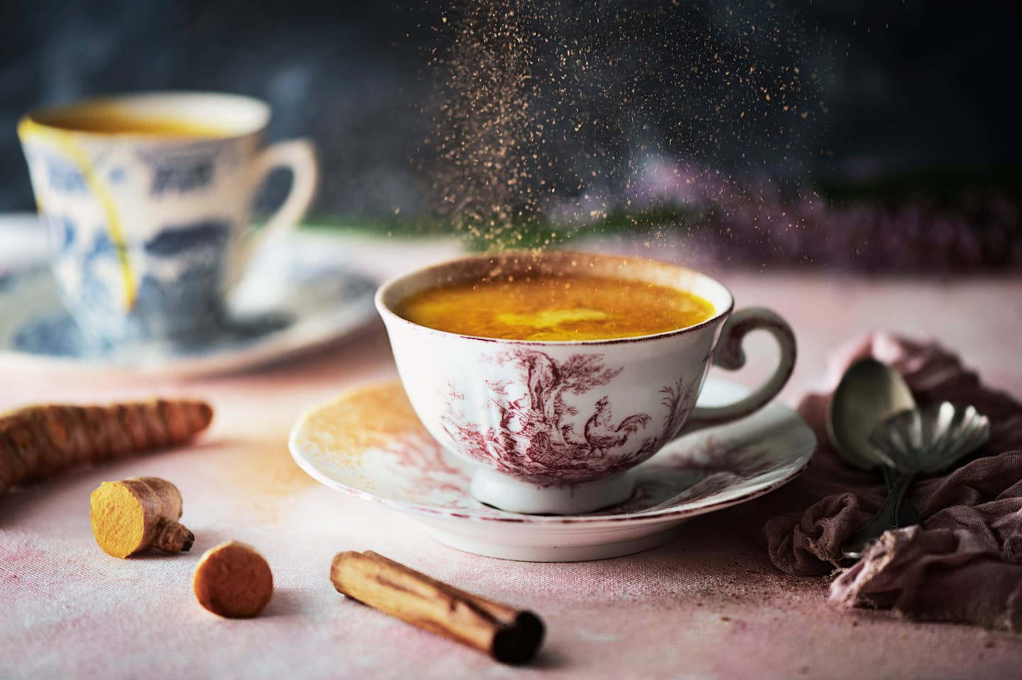 Golden milk in elegant cup