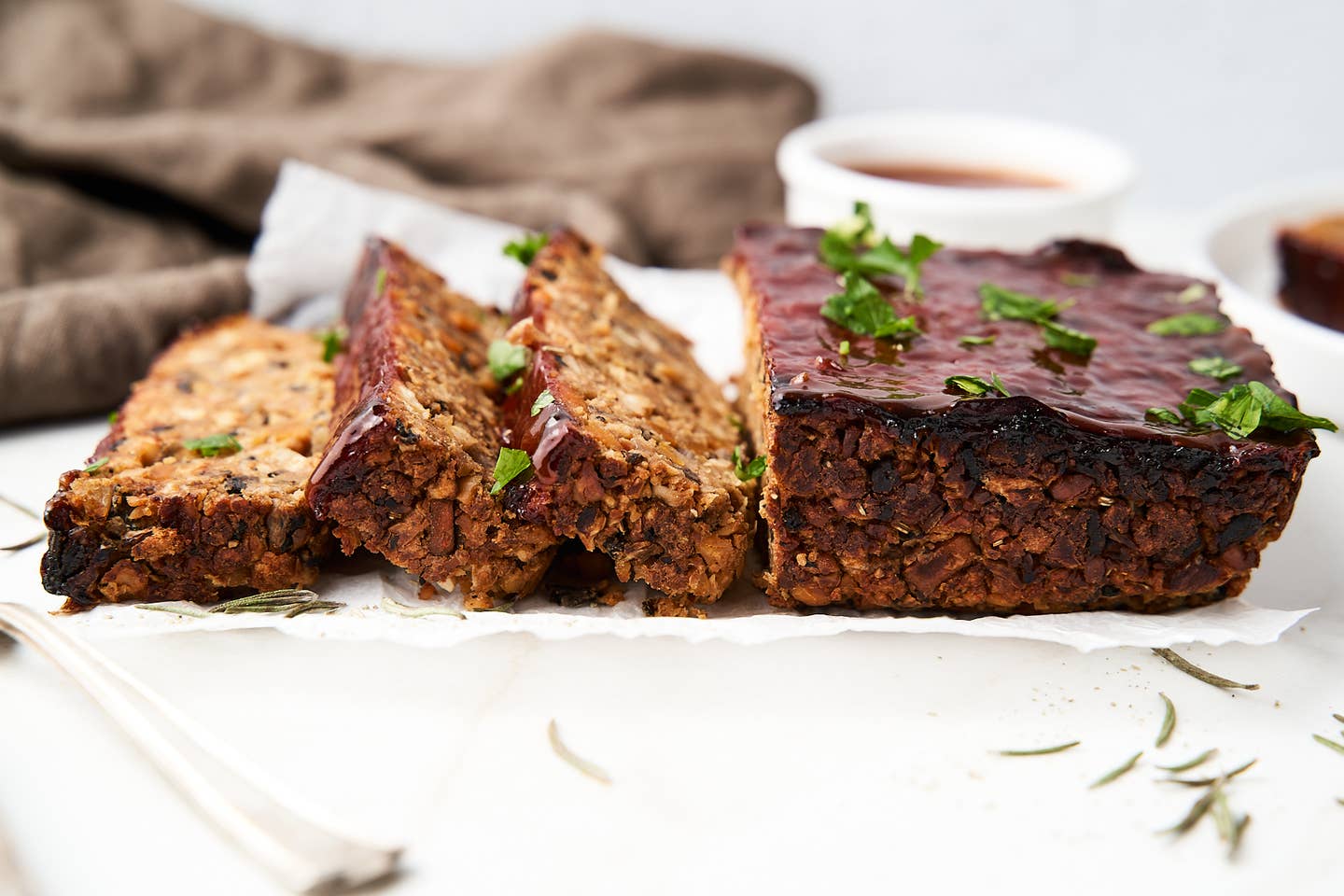 Vegan Meatloaf made with lentils and veggies