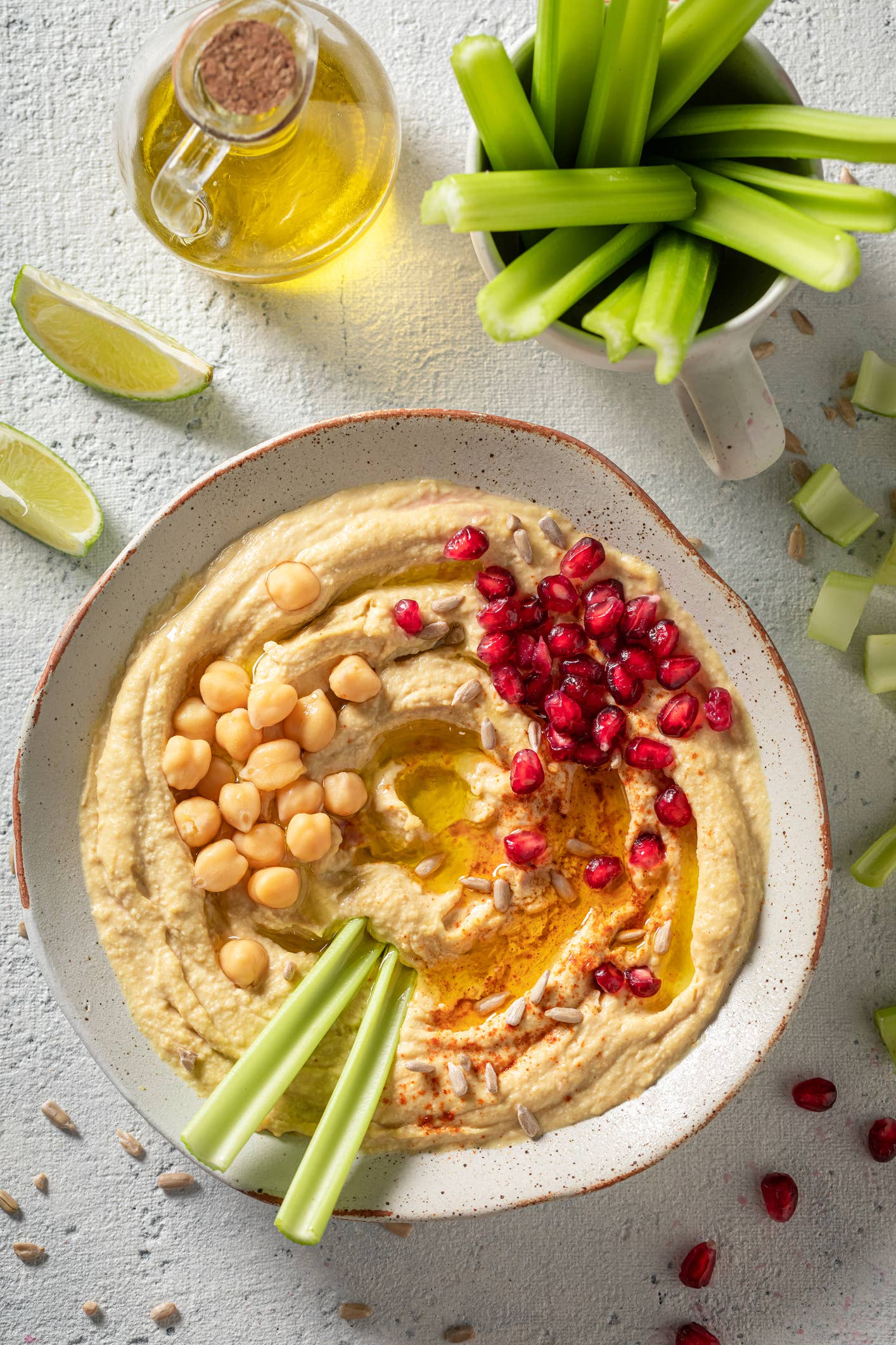 Vegan hummus made of fresh and healthy ingredients