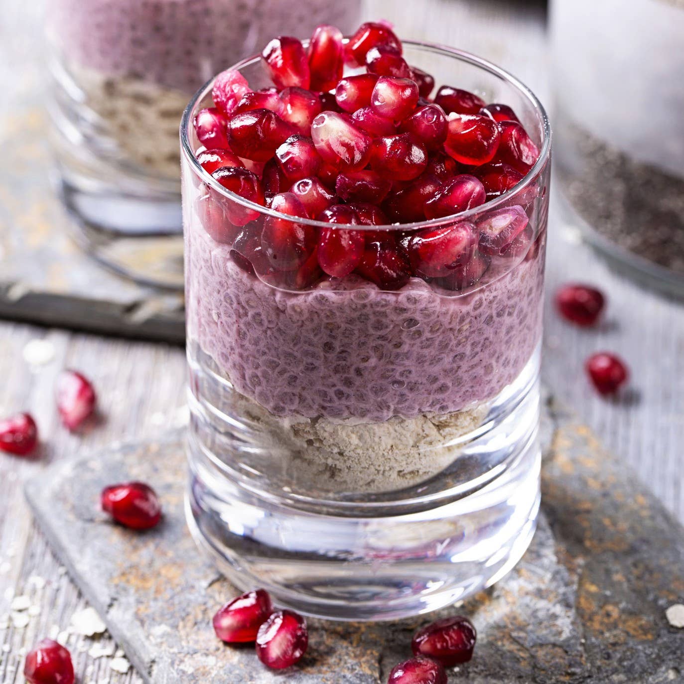 Chia seeds acai pudding