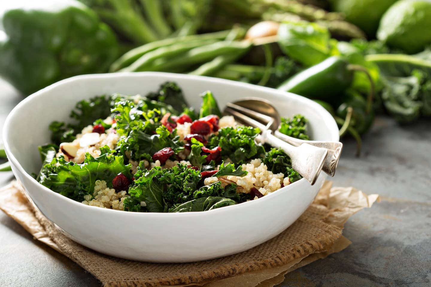 Healthy kale and quinoa salad