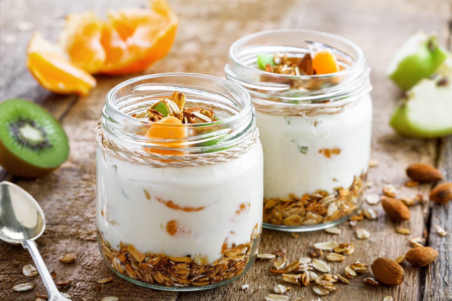 Granola with yogurt for breakfast